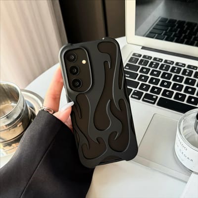 3D Vlammenpatroon Hoesje Voor Samsung Galaxy S24 S23 S22 Ultra A55 A16 A54 A06 A15 A14 Mode Hol Slank Schokbestendig zacht Hoesje For Galaxy A14 white