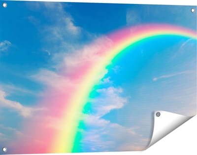 Gards Tuinposter Regenboog - 90x60 cm - Tuindoek - Tuindecoratie - Wanddecoratie buiten - Tuinschilderij