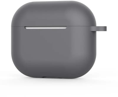 Donkergrijs Airpodshoesje - Hoesje geschikt voor AirPods 3 - Siliconen Beschermhoesje met karabijnhaak - Airpods hoesje - Geschikt voor Apple AirPods - Met karabijnhaak - Grijs - CHPN