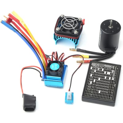 Moteur sans balais 3650 3900KV avec carte de programmation de dissipateur thermique ESC sans balais 120A pour voiture RC 1/8/ 1/10 45A multicolore