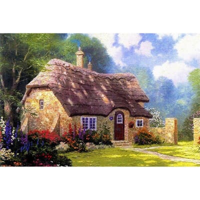 Diamond Painting Cross Stitch Landelijk Huis Diamond Mozaïek Landschap Borduren 20X30CM gray