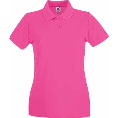 Fruit Of The Loom Vrouwen Dames-Fit Premium Poloshirt Met Korte Mouwen (Fuchsia)