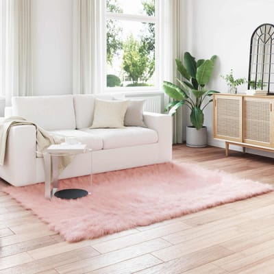 vidaXL - Tapijt - van - imitatie - schapenvacht - TAFALLA - Roze - 120 - x - 170 - cm