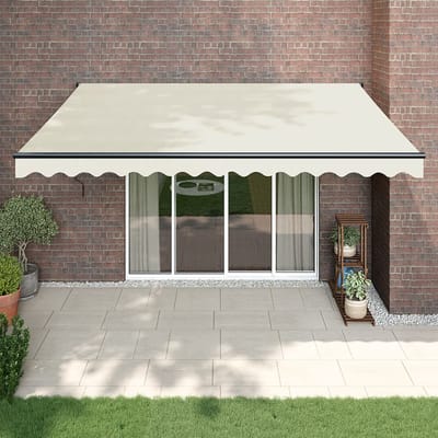 vidaXL - Luifel - uittrekbaar - 4,5x3 - m - stof - en - aluminium - crèmekleurig