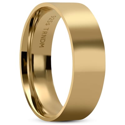 7 mm Gepolijste ring van 14K-verguld 925 sterling zilver