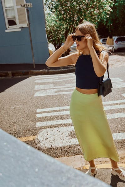Vila Ravenna Midi Rok Groen 38 Vrouw