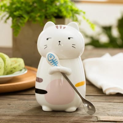 Creatieve 3D Kawaii Kat Drinkbekers Leuke Koffiemokken Mok Keramische Waterbekers Melk Koffiekop Grappig Dier Lieflijke Drinkbeker 400ml