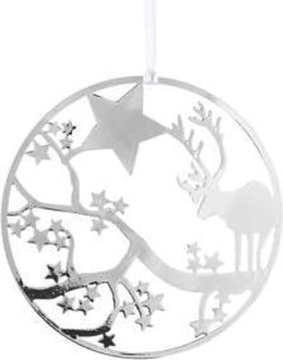ZILVEREN HERT METAAL HANGENDE KERST DECORATIE - PLUTO PRODUKTER