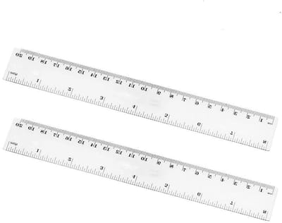 Plastic Liniaal - Meetinstrument Rechte Liniaal - Tekenen Lijnen - Dubbele Maatverdeling - 20 cm - Helder