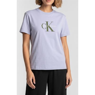 Calvin Klein Hero Ss Classic Monogram T-shirt Casual Blue Taglia: XS | Maglie Sportivi Outlet | Donna | Blu