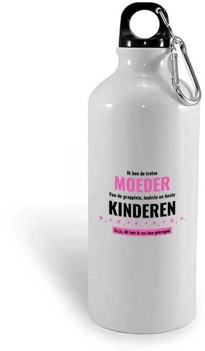 Hacebo® - ik ben de trotste moeder van de grappigste, leukste en beste kinderen, en ja dit heb ik van hun gekregen waterfles - de trotste moeder - Moeder cadeautjes - moederdag - verjaardagscadeau - verjaardag - water fles - 400ML