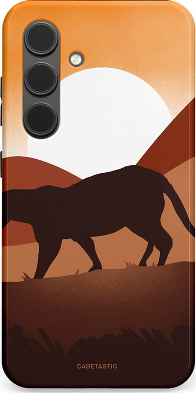 Casetastic Hoesje Geschikt voor Samsung S24 - Stijlvolle Beschermende Duo-layer Case - Zonsondergang Safari