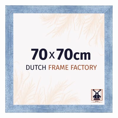 Fotolijst 70x70 cm - MDF - Helder Blauw Geveegd - Praag