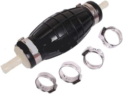 Brandstofpomp Bol - Primer Pomp - Buitenboordmotor Onderhoud - Soepele Brandstoftoevoer - 8 mm - Zwart