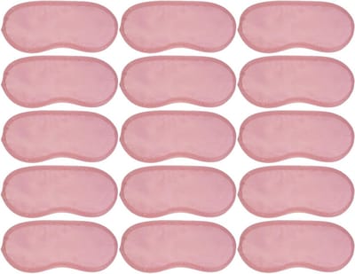 15-delige set lichtdichte slaapmaskers in roze met elastische band voor reizen, powernaps en teamuitjes