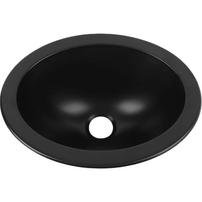 Évier Rond de Camping-Car 11.4 X 8.7 X 4.7in Acier Inoxydable 304 Sortie 1.6in Gain de Place pour Camping-Car Bateau Yacht Salle de Bain Cuisine black