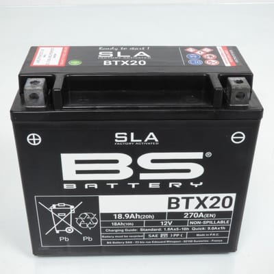 Batterie SLA BS Battery pour Moto Cagiva 1000 Navigator T 2000 à 2005 YTX20H / 12V 18.9Ah Neuf