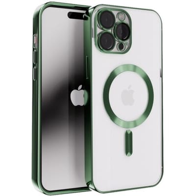 Coverzs telefoonhoesje geschikt voor Apple iPhone 14 Pro Max hoesje Magneet mat - magnetisch hoesje - donkergroen