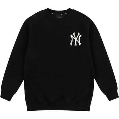 MLB New York Yankees Crew Neck Lange Mouwen Fleece Hoodie Unisex hoodies Zwart 31MT53061-50L XS black