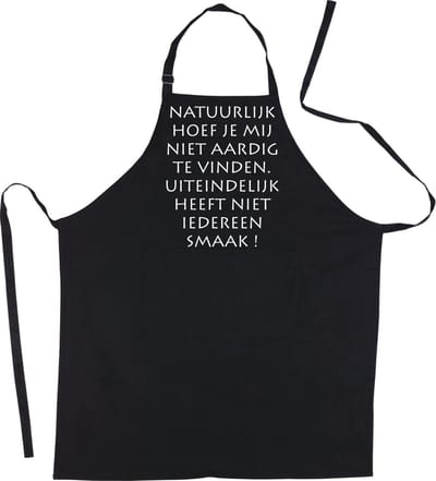 Mijncadeautje Schort - Je hoeft mij niet aardig te vinden - grappige - leuke Keukenschort - Zwart