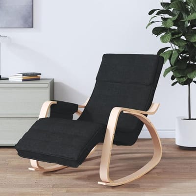 ShGaxin Black Fabric Rocking Chair, Living Room Armchairs, Nursing Chair, Breastfeeding Rocking Chair, Relax Chair, Lounge Rocking Chair, Comfortable Rocking Chairs-351077