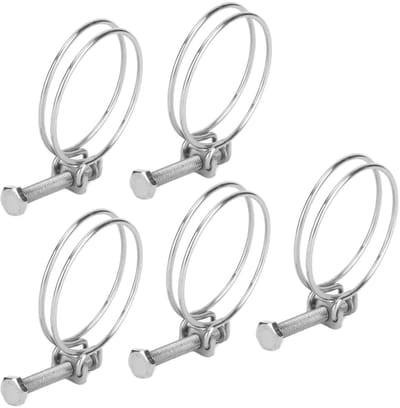 Dailygoods- Draadslangklem Verstelbaar - Dubbele Slangklem - RVS Slangklem - Corrosieweerstand - Industrieel/huishoudelijk Gebruik - Hoogwaardige Sterkte