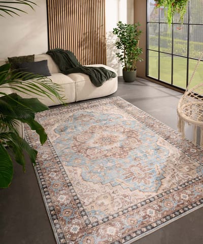 Vintage buitenkleed - Valenca Fino lichtblauw 200x290