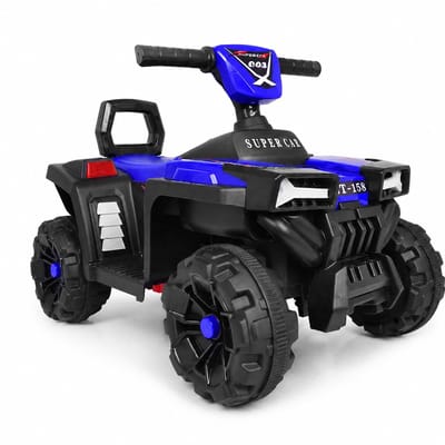 QL Elektrische kinder quad - Accuvoertuigen - Elektrische kinder motor - 1 tot 6 jaar - Groot model - Blauw - accu quad - Accuvoertuigen - Rubberen banden - Leder