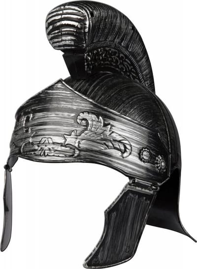Helm Romein Plastic Volwassenen | Romeinse Helm Luxe | Ridderhelm Zilver | Middeleeuwen Helm | Helm Romeinse Tijd