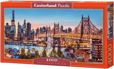 Puzzel 4000 stukjes - Levendig Stadsgezicht met Nachtelijke Sfeer