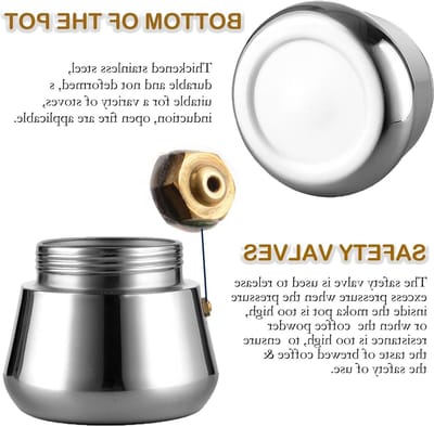 Koffiezetapparaat van RVS voor alle kookplaten, 450 ml espresso moka pot voor thuis en camping