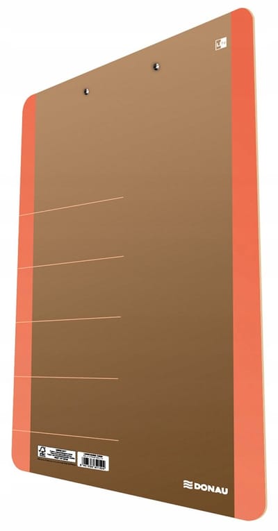 Donau A4 Klembord met Klem - Karton, Oranje