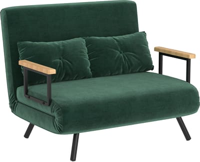 Slaapbank - Uitklapbaar - Slaapstoel - Logeerbed - Zetelbed - Slaapfauteuil - Vouwbed - 2 persoons - Zeer comfortabel - Groen