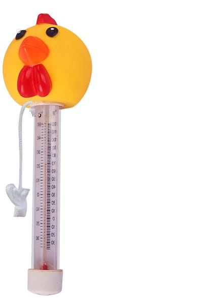 Drijvende Temperatuurmeter - Zwembad Thermometer - Water Temperatuur Meten - Kuikenvorm Design - 24 cm Lengte - Geel