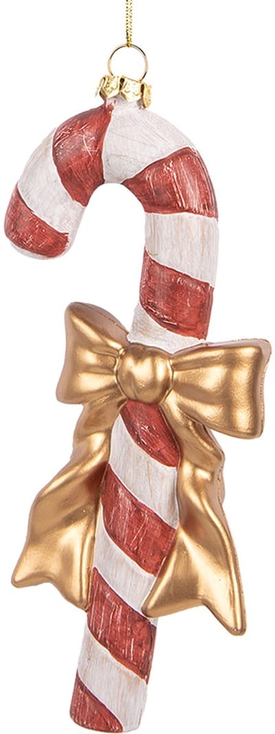 Clayre & Eef Kersthanger Zuurstok 18 cm Rood Kunststof