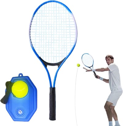Tennistrainer Rebound Bal - Oefenbal Tennis - Solo Tennis Oefenen - Stevige Elastische Koord - 11 Pond - Veelkleurig