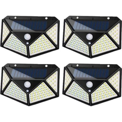 Hengxin-4 stuks buitenlamp op zonne-energie 100 led verlichting Bewegingsmelder Wandlamp