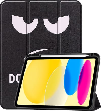 Hoesje Geschikt voor Apple iPad 10 (2022) - 10.9 inch - 10e Generatie - Dun & Stevig - Trifold Bookcase - Hard Cover Case - Met Uitsparing Geschikt voor Apple Pencil - Hardcover Book - Tablet Hoes - Don't Touch Me