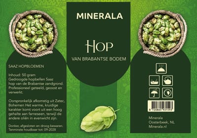 Minerala hopbellen Saaz – 50 gram - Saaz hopbloemen zijn warm en kruidig van smaak – Herkomst Nederland - Hopbellen van Brabantse bodem