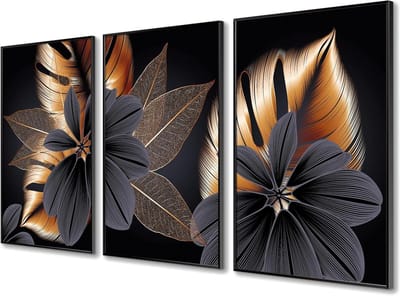 Decoratieve Schilderijen Set - Wanddecoratie Bloemen - Woonkamer Aankleden - Handgemaakt Acrylgel Afwerking - 50x70 cm - Multicolor