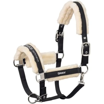Eskadron Halster Eskadron Double Pin Buckle Fauxfur Zwart