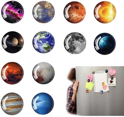Store_9 - Magneten-koelkastset - Decoratieve magneten - Ronde planetenserie - Meerkleurig - Grappige magneten - Voor koelkast en whiteboard
