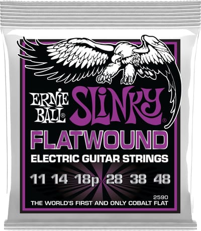 Ernie Ball 2590 Power Slinky Flatwound Cobalt Elektrische Gitaarsnaren (11-48)
