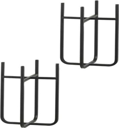 Mica Decorations - 2x stuks - bloempot plantenstandaard - verhoger - zwart - H25 x B14 cm