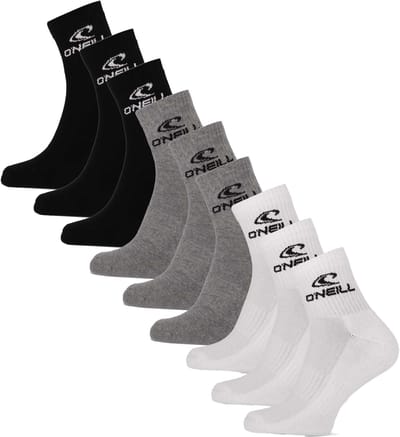 O'Neill Sportsokken Unisex Quarter 9-Pack Effen Multi - Maat 43/46