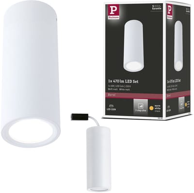 LED-plafondlamp 3-Step-Dim Barrel 2700K 470lm 230V 6W dimbaar Wit mat