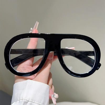 Vintage Oversized Piloot Anti Blauw Licht Bril Groot Montuur Dames Luxe Myopie Op Maat Sterkte Brillen