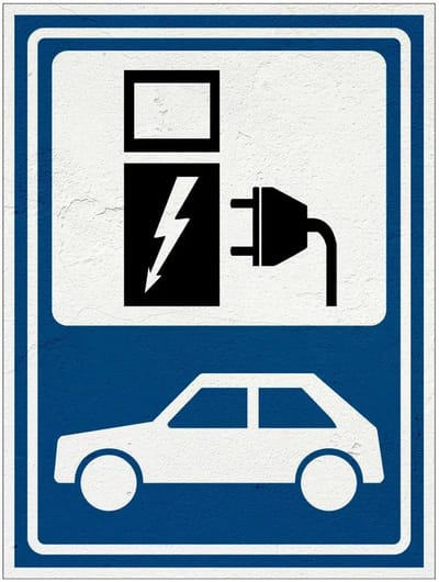 Elektrisch laden bord - E14 | Sign Again materiaal | 20 x 15 cm