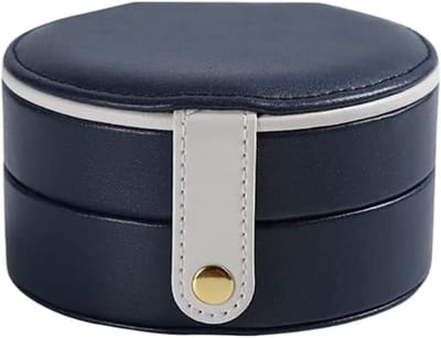Sieradendoos Organizer - Juwelendoosje Koffer - Sieraden Opbergen - Ingebouwde Spiegel - 10x10x5cm - Blauw
