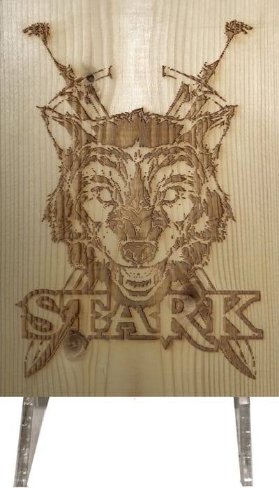 CharredArt - Houten Bord Game Of Thrones Stark | Hout Kunst - Films - Huis decoratie - Wanddecoratie accessoires - Film merchandise - Sinterklaas en Kerst
